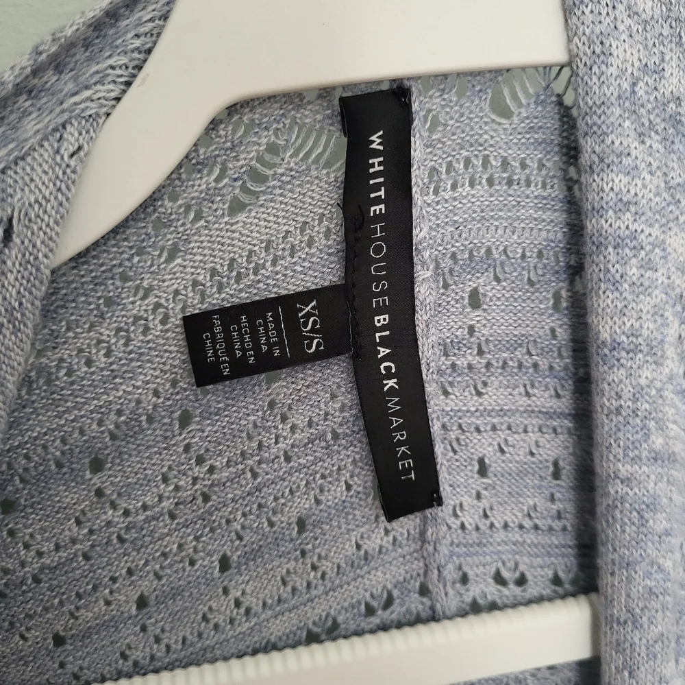 White House Black Market‎ Open Gradient Ombre Blue Ruana Blanket Shawl Wrap XS/S